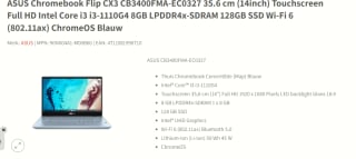 ASUS Chromebook Flip CX3 CB3400FMA-EC0327 voor €434,32 bij Redshell