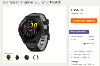 Garmin Forerunner 265 Running Smartwatch voor €354 + 4.000 ING punten