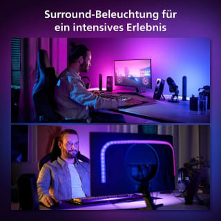 Philips Hue Play gradient lightstrip PC monitor - wit en gekleurd licht – 24-27 inch monitor voor €99 bij Amazon
