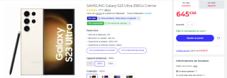 SAMSUNG Galaxy S23 Ultra 256Go Noir à 645,88€