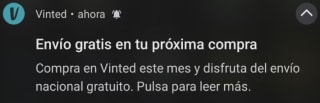 Envío gratis para cuentas seleccionadas en Vinted