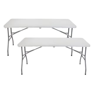 Pack 2 Mesas Plegables Rectangulares 150x74cm por solo 49,44€