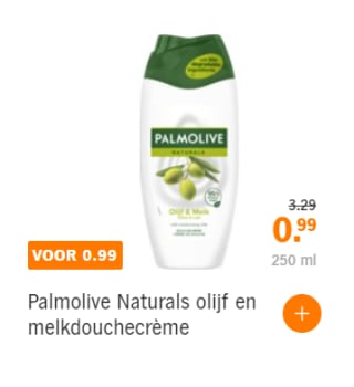 Palmolive Naturals Douche 250 ml voor €0,99 bij AH