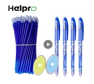 Set de 56 piezas Juego de bolígrafos de Gel borrables en azul o negro por 4,93€