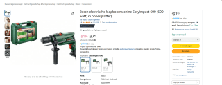Bosch elektrische klopboormachine EasyImpact 600 voor €34,49 bij Amazon