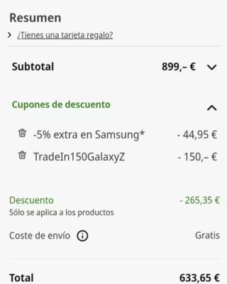 Samsung Galaxy Z Flip6 5G 12/256GB 6'7" Super AMOLED 2 Plegable Snapdragon 8 Gen 3 4000 mAh Android 14 Smartphone por 633,35€