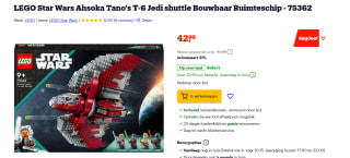 Lego Star Wars Ahsoka T6 Shuttle voor €42,99 bij Bol