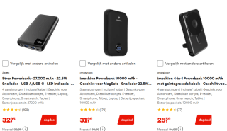 Tot 35% korting op diverse powerbanks bij Bol