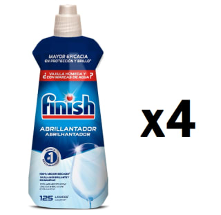 4 Botes de Finish Abrillantador Lavavajillas, vajilla seca, brillante y sin marcas - 500ml - 125 lavados por 7.92€