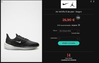 Liquidación 80% descuento Nike calzado y ropa precios de locura