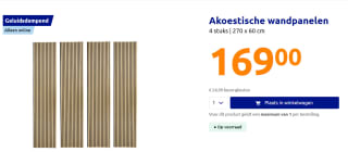 4 Akoestische wandpanelen 270 x 60 cm voor €169 bij Action (online)