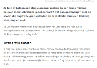 2 gratis planten op 11 mei 2025 voor bewoners van Enschede