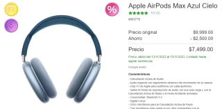 Apple AirPods Max Azul Cielo por $7,499 en Costco
