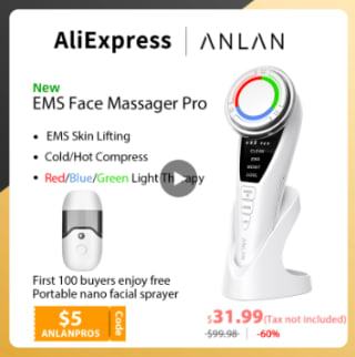 Masajeador facial Anlan 5 en 1 a 45,21€