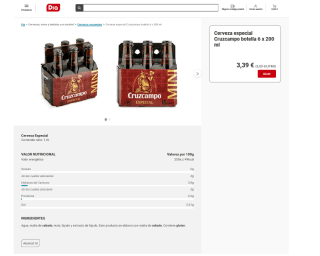 Cerveza especial Cruzcampo botella 6 x 200 ml por solo 3,39€