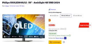 Philips 55OLED849/12 55" TV voor €1199 bij Bol