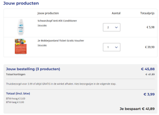 Gratis 2e Bobbejaanland ticket bij aankoop van 2 actieproducten bij Trekpleister