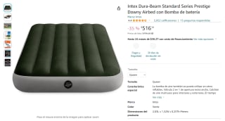 Intex Dura-Beam Colchón Inflable Queen por $516 en Amazon