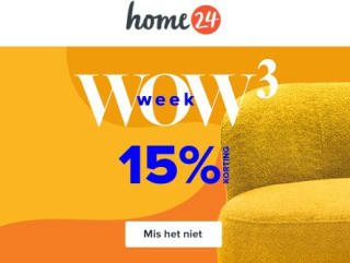 15% korting op bestsellers bij Home24
