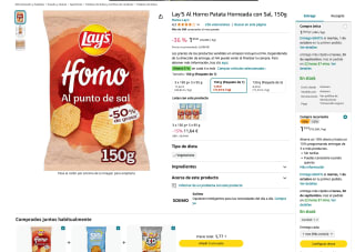 Lay'S Al Horno Patata Horneada con Sal 150g por solo 1,53€