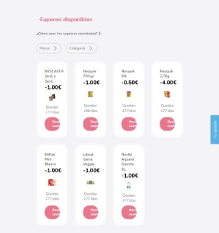 Cupones descuento en Nestlé valor de 9,50€