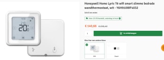 Honeywell Lyric T6 Slimme Thermostaat Wit - Bedraad voor €140,66 bij Installatievakwinkel