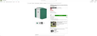 Caseta Metálica para Jardín Gardiun Yorkshire 2,43 m² 121x201x190 cm Verde por solo 214€