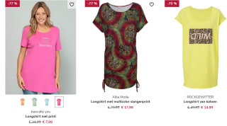 Tot 77% korting op long shirts bij Meyer-mode