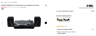 House of Marley Stir It Up BT en Get Together duo Bluetooth Platenspeler met Speakers voor €194 bij de Mediamarkt