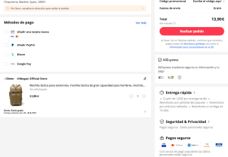 Mochila táctica 45L de gran capacidad por solo 13,90€