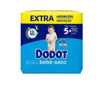 Pañales Dodot Bebé Seco Talla 5+ 12-17kg por solo 12,99€