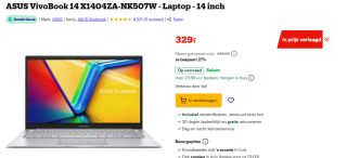 ASUS VivoBook 14 X1404ZA-NK507W - Laptop - 14 inch voor €329 bij Bol
