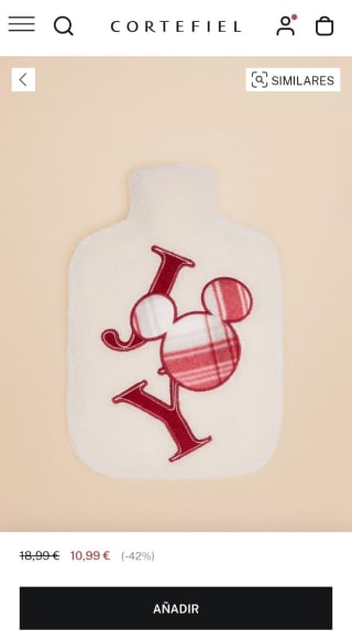 Bolsa de agua pelo Mickey Mouse por 10,99€.