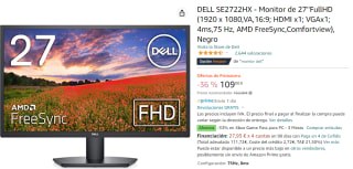 Monitor de 27" Full HD DELL SE2722HX por 109€