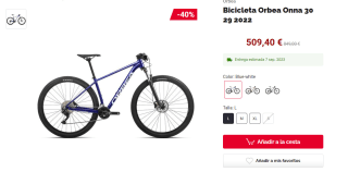 Bicicleta Orbea Onna 30 2022 por 509,40€