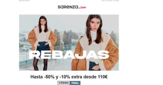 Hasta 50% +10% dto extra en compras de +110€ desde Sarenza