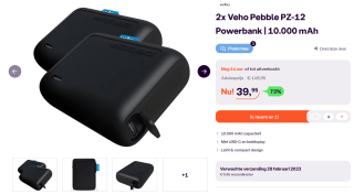 2x Veho Pebble PZ-12 Powerbank 10.000 mAh voor €39,95 bij iBOOD