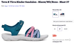 Teva K Tirra kindersandalen Blauw/Wit/Roze voor €18 bij Bol