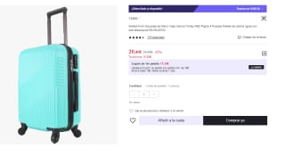 Maleta de Cabina 4 Ruedas de Viaje Semirigida 20.4€ (Cuenta Nueva 12.1€)