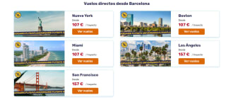 Vuelos de Barcelona a New York o Miami por 107€