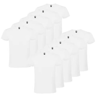 Pack 10 Camisetas Unisex Roly de Algodón – Manga Corta, Cuello Redondo, Tallas S a XL por 18,20€
