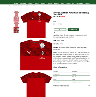 Camiseta AC Milan 19/20 a tan solo 9€