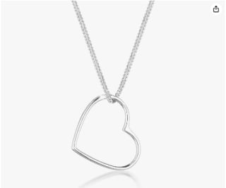 Elli Collier Femme Pendentif Coeur Filigrane en Argent Sterling 925