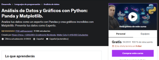 Gratis Curso Análisis de Datos y Gráficos con Python: Panda y Matplotlib