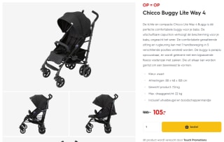 Chicco Buggy Lite Way 4 zwart voor €105 bij Hema