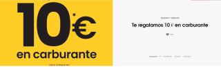 10€ gratis de gasolina por compra superior 50€