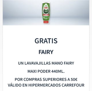 Gratis Fairy maxi por compras de +50€