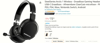 SteelSeries Arctis 1 Wireless Gaming Headset zwart voor €72,99 bij Amazon