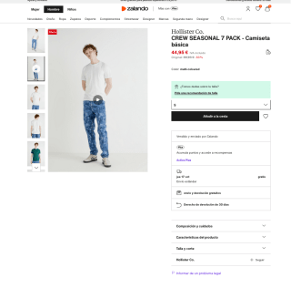 Camiseta CREW SEASONAL 7 PACK básica por solo 44,95€