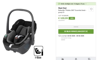 Autostoel Maxi-Cosi Pebble 360° Essential Black voor €109 bij Limango